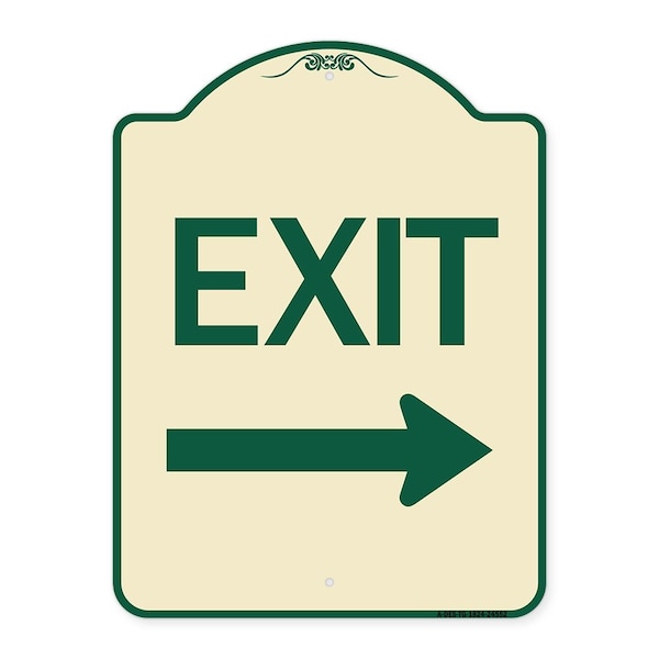 Signmission Exit with Right Arrow Heavy-Gauge Aluminum Architectural Sign, 24" H, 18" L, TG-1824-24552 A-DES-TG-1824-24552 - main